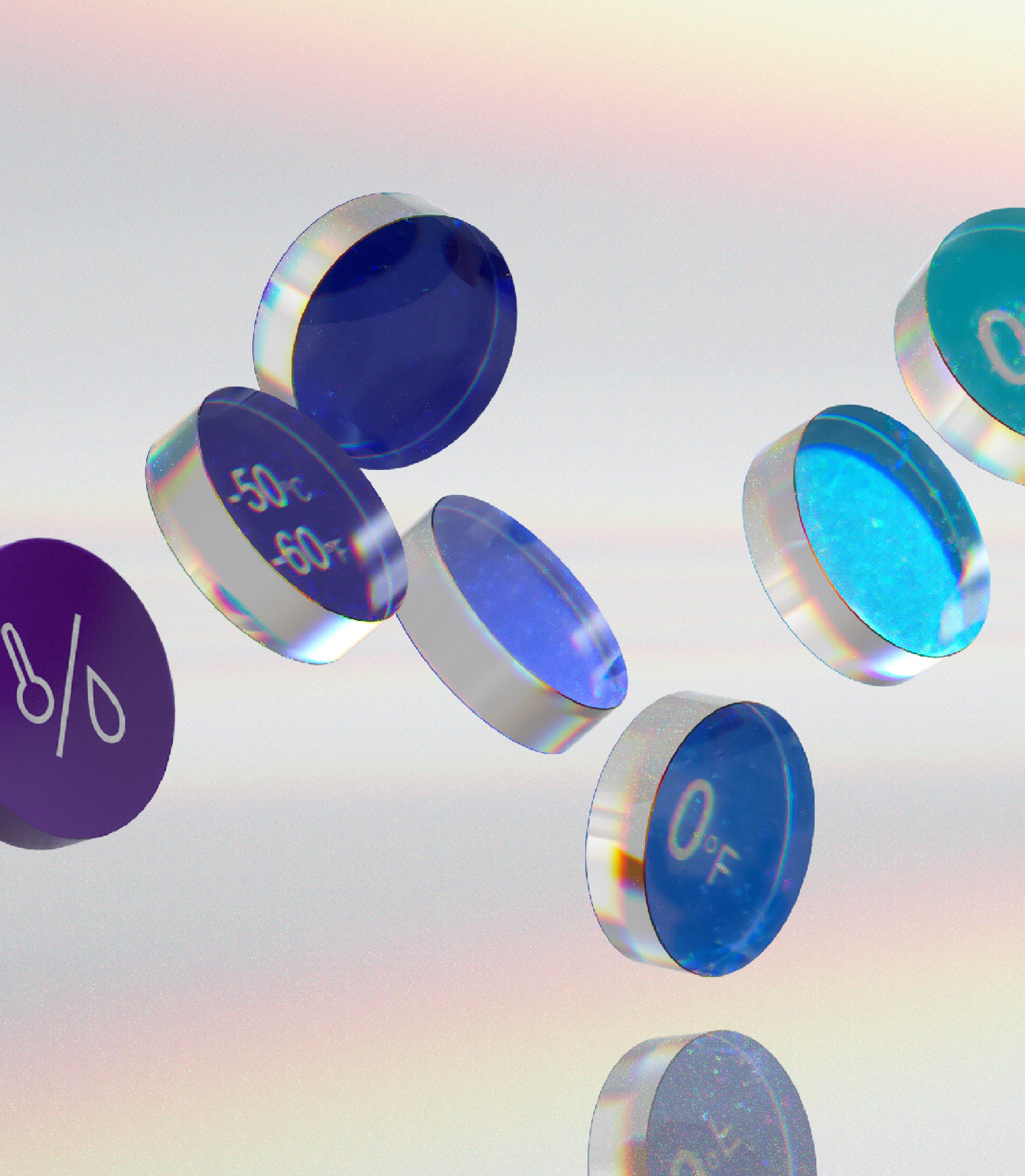 The Moon Mark Ring with Chromatic Dots